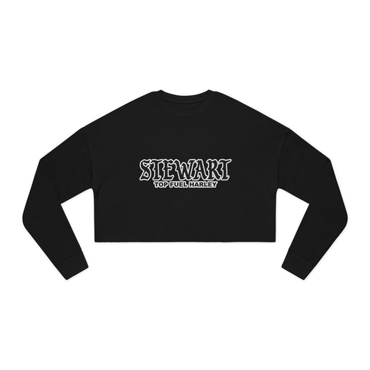 Stylish Women's Cropped Sweatshirt - Stewart Top Fuel Harley Design